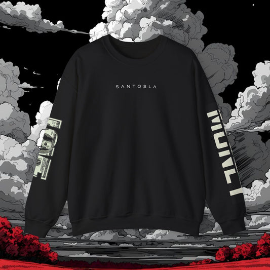 Crewneck Sweatshirt — Red Shadow Boxer Graphic (SANTOSLA)