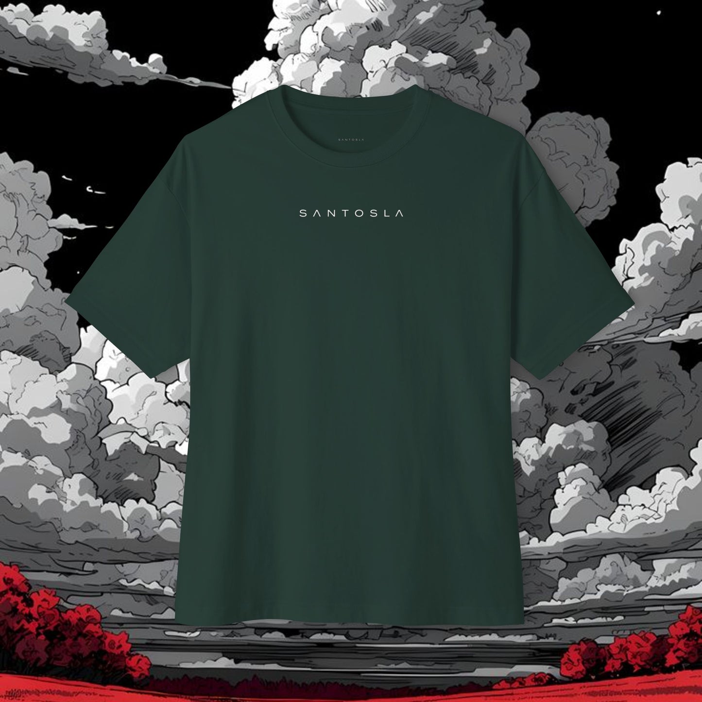 Sakura Grid Tee — Cherry Blossom Graphic Boxy T‑Shirt