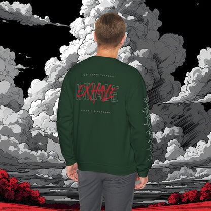 Inhale Exhale Crewneck Sweatshirt — Minimal Mental Health Graphic Pullover