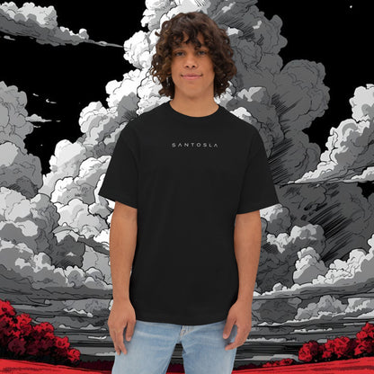 Sakura Grid Tee — Cherry Blossom Graphic Boxy T‑Shirt