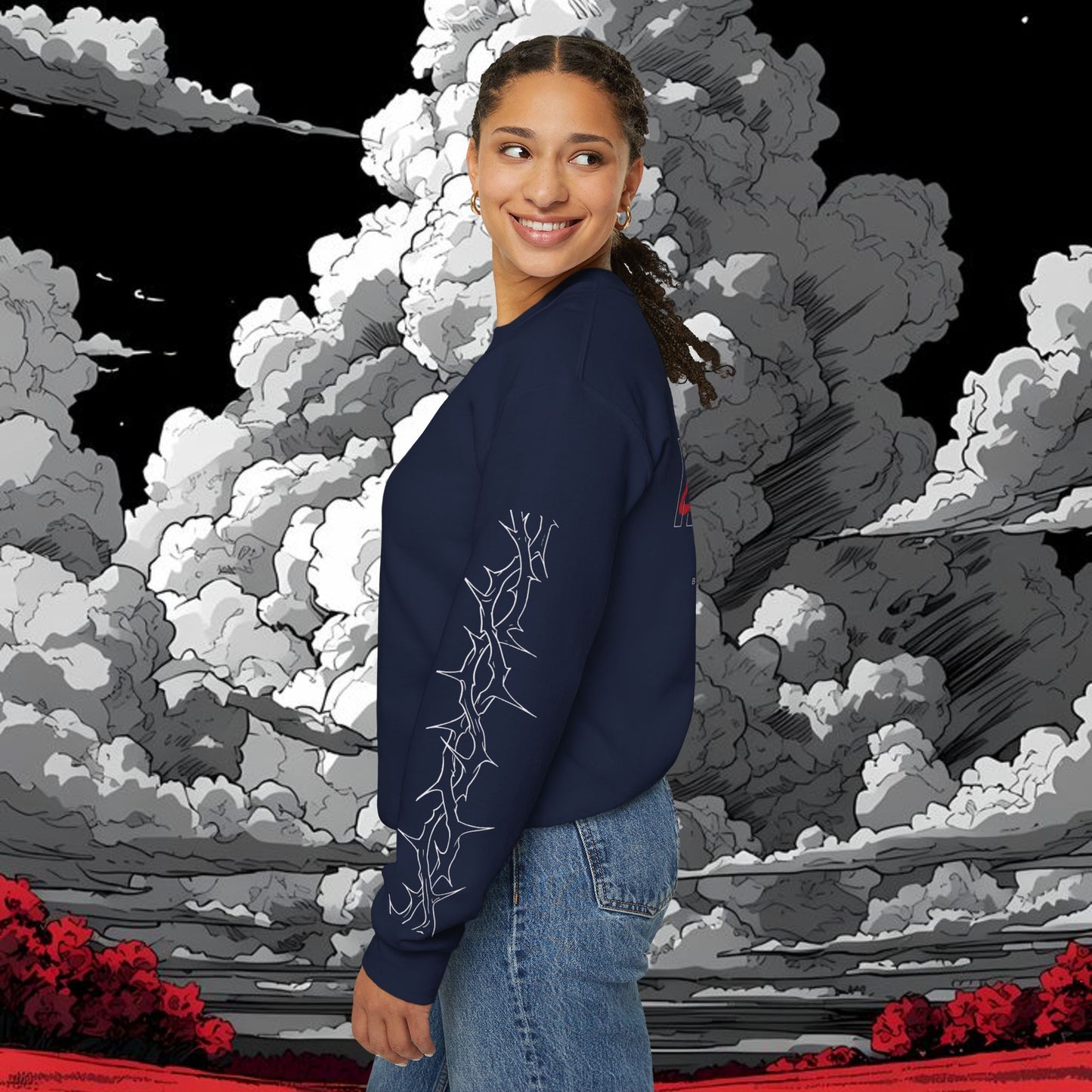 Inhale Exhale Crewneck Sweatshirt — Minimal Mental Health Graphic Pullover