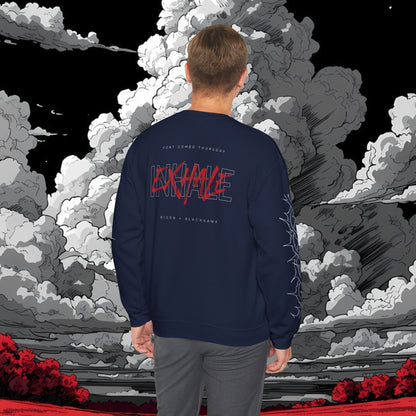 Inhale Exhale Crewneck Sweatshirt — Minimal Mental Health Graphic Pullover