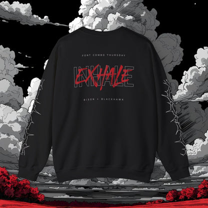 Inhale Exhale Crewneck Sweatshirt — Minimal Mental Health Graphic Pullover