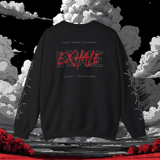 Inhale Exhale Crewneck Sweatshirt — Minimal Mental Health Graphic Pullover