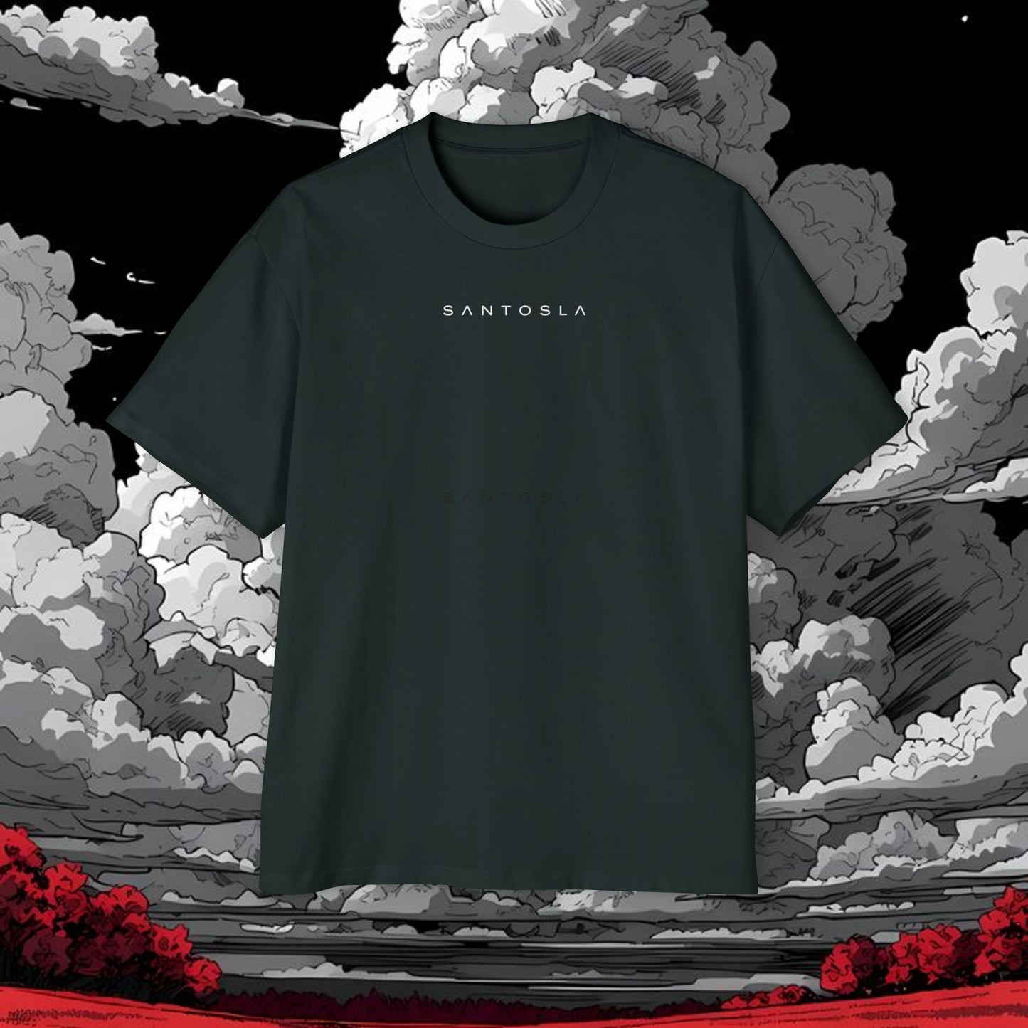 Oversized Graphic Tee — 'SANTOSLA' Front & Vintage 'Batman Paris' Back Print