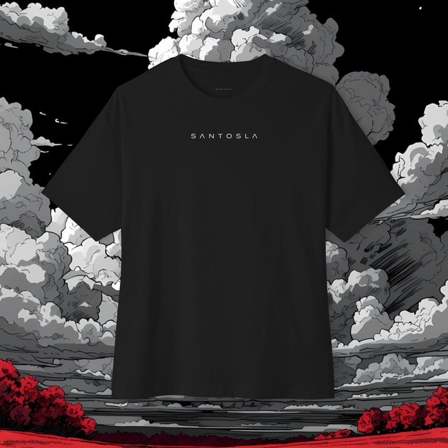 Sakura Grid Tee — Cherry Blossom Graphic Boxy T‑Shirt