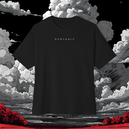 Sakura Grid Tee — Cherry Blossom Graphic Boxy T‑Shirt