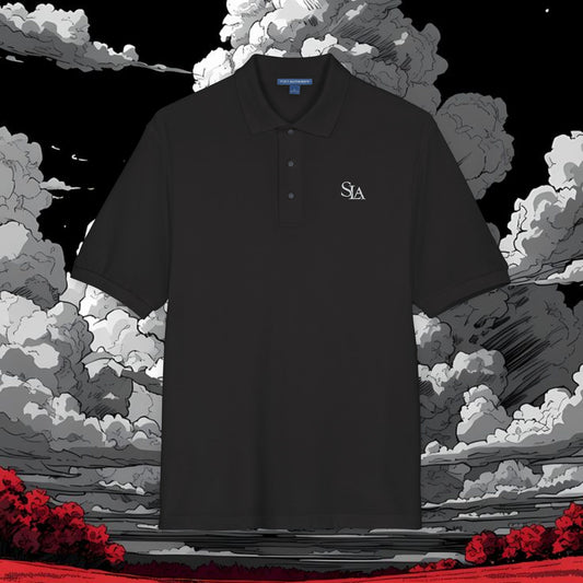 Embroidered 'SA' Black Polo Shirt - Classic Casual Work & Golf Tee