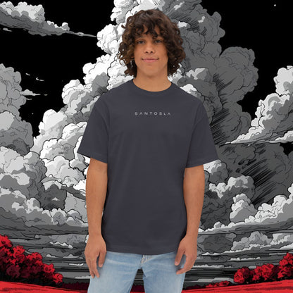 Sakura Grid Tee — Cherry Blossom Graphic Boxy T‑Shirt
