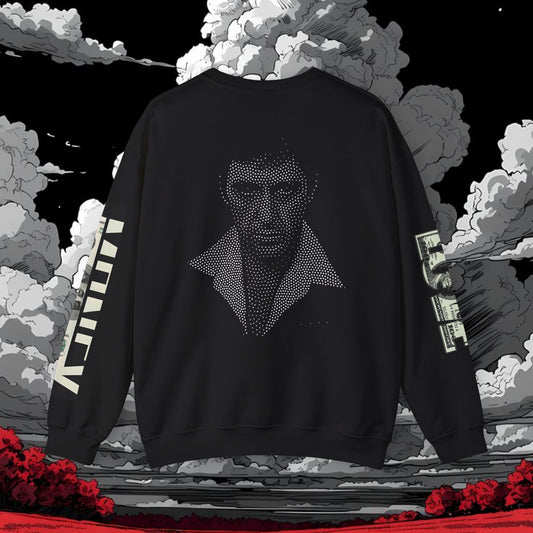 Crewneck Sweatshirt — Red Shadow Boxer Graphic (SANTOSLA)