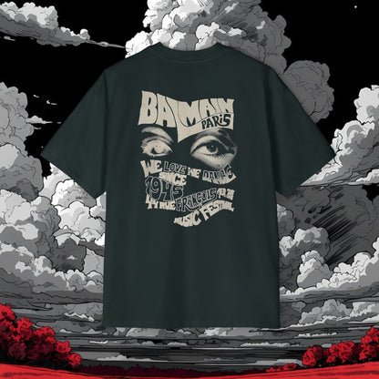 Oversized Graphic Tee — 'SANTOSLA' Front & Vintage 'Batman Paris' Back Print