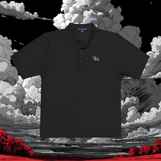 Embroidered 'SA' Black Polo Shirt - Classic Casual Work & Golf Tee
